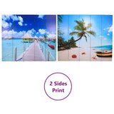 vidaXL Sklopiva sobna pregrada s uzorkom plaže 200 x 170 cm | shoptok.hr