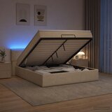  Krevet od pjene s madracem i LED-om Krem 140 x 190 cm Tkanina | shoptok.hr