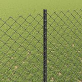  Ograda od lančanih veza s postom 10 x 1,5 m Siva Mreža | shoptok.hr