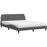 Krevet s madracem Dover sivi 160 x 200 cm od umjetne kože | Eponuda.ba