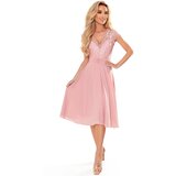 Numoco Chiffon dress with lace neckline | ePonuda.com