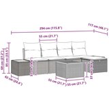 vidaXL 6-delni vrtni kavč set s blazinami Bež Poli ratan | Shoptok.si