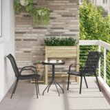 vidaXL 3-delni vrtni bistro set Črna Tekstilene in Jeklo | Shoptok.si