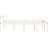 Krevet za starije osobe bijeli 140 x 190 cm od masivne borovine | Eponuda.com
