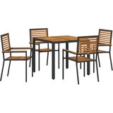  Komplet za jedilnico v vrtu 5 pcs Črna in rjava poli ratan, (5000288387) | Shoptok.si