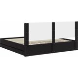  Krevetna konstrukcija s pohranom i uzglavljem Crna 200 x 200 cm | shoptok.hr