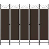 vidaXL Sobna pregrada s 5 panela smeđa 200 x 180 cm Cijene