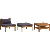 Maison Chic Seti vrtnega pohištva - Vrtna garnitura 3-delna s temno sivimi blazinami akacijev les, (21797201) | Shoptok.si