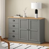 vidaXL Komoda s predali VIGO 113x40x75 cm siva trdna borovina | Shoptok.si