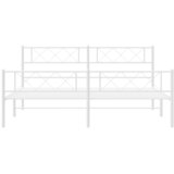  Metalni okvir kreveta uzglavlje i podnožje bijeli 193x203 cm | shoptok.hr
