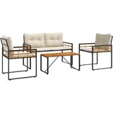  Set vanjskog namještaja s jastukom 4 pcs Krema | shoptok.hr