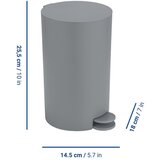 Allstar Siv plastičen koš za smeti s pedalom 3 l Vara – | Shoptok.si
