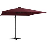  Konzolni suncobran s LED svjetlima bordo 250 x 250 cm Cijene