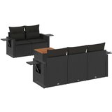 vidaXL 6-dijelni set vrtnih sofa s jastucima crni od poliratana | shoptok.hr