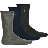 Polo Ralph Lauren Čarape 'CREW W/PP-CREW-3 PACK' plava / siva / crna | shoptok.hr