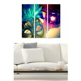 Wallity MDF1342242 multicolor decorative mdf painting (3 pieces) Cene