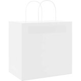  Papirnate vrećice 250 kom s ručkama bijele 26x17x25 cm | shoptok.hr