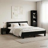  Krevetna konstrukcija Crni hrast 120 x 190 cm Konstruirano drvo | shoptok.hr
