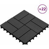  Pločice za decking 22 kom. Crna 30 x 30 cm WPC | shoptok.hr