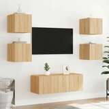 vidaXL Stenske TV omarice z LED 2 kosa sonoma hrast 30,5x35x30 cm | Shoptok.si