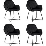 Furnova Jedilni stoli 4 kosi črn žamet, (21929583) | Shoptok.si