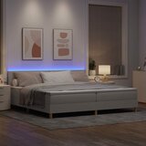  LED Box Spring Krevet Sivo-smeđa 200 x 200 cm tkanina | Eponuda.ba