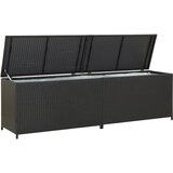 vidaXL Vrtna škatla za shranjevanje poli ratan 200x50x60 cm črna, (20579955) | Shoptok.si
