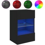  Zidni TV ormarić s LED svjetlima crni 40x30x60,5 cm | shoptok.hr