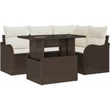  Sjedeća garnitura za vrt 5 kom. Smeđa Poli Ratan 177,5 x 122,5 x 85 cm | Shoptok.si