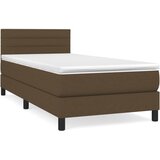  Krevet s oprugama i madracem tamnosmeđi 90 x 200 cm od tkanine | shoptok.hr