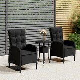  3-dijelni vrtni bistro set od poliratana crni | Eponuda.ba
