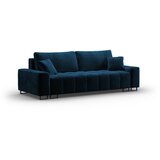 Cosmopolitan Design Plava baršunasti sklopiva/s prostorom za odlaganje sofa 250 cm Wicklow – | shoptok.hr