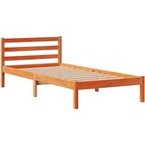 vidaXL Knjižna postelja brez vzmetnice vošč. rjava 100x200 cm borovina | Shoptok.si