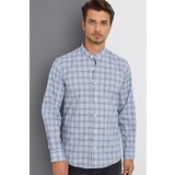Dewberry G618 LINEN SHIRT-BLUE-NAVY BLUE u