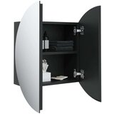  Kupaonski ormarić s okruglim ogledalom LED crni 40x40x17 5 cm | shoptok.hr
