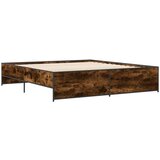 vidaXL Okvir za krevet boja hrasta 200x200cm konstruirano drvo i metal | shoptok.hr