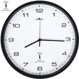  Radijski upravljan zidni sat s kvarcnim mehanizmom 31 cm crno bijeli | shoptok.hr