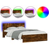  Okvir za krevet s uzglavljem i LED boja hrasta 120x190 cm | Eponuda.com