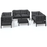Maison Chic Seti vrtnega pohištva - Vrtna garnitura - Vrtni pohištvo set 7-delna z blazinami trdna borovina, (21801531) | Shoptok.si