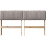 vidaXL Tapecirani uzglavlje Sivo-smeđa 135 cm Čvrsto borovo drvo | shoptok.hr