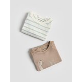 Reserved Pamučna majica dugih rukava 2 kom - boja kože | shoptok.hr