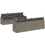 vidaXL 9-dijelni set vrtnih sofe s jastučićima siva poli ratan, 2-sjedalna vrtna sofa s jastučićima siva poli ratan Cijene