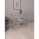 Hanah home trospratna metalna konzola sa staklenim policama 100 × 85 × 30 cm, antik ram, providno staklo Cene