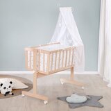 Roba Zibelka iz masivne bukve na koleščkih/z ogrodjem za baldahin 40x90 cm v naravni barvi – | Shoptok.si