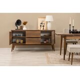 Hanah home vina bench 04 1005 walnut cream (produžni trpezarijski sto, stolice i konzola (6 komada) | ePonuda.com