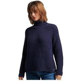 Superdry Puloverji Pull Slouchy Stitch col roulé bleu Modra Cene