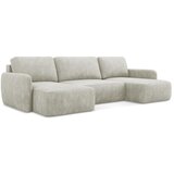 Makamii Krem sklopiva/s prostorom za odlaganje kutna garnitura od šenila (u obliku slova "U") Lilo – | shoptok.hr