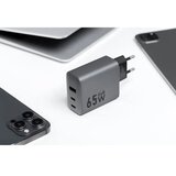 forcell F-Energy GaN mrežni punjač - 65 W s priključcima: 2x USB C i USB A s PD i QC 4.0 punjenjem | shoptok.hr
