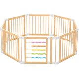 Ginger Home Drvena ogradica za igru 8 panela, masivni novozelandski bor, 140x140x61 cm | shoptok.hr