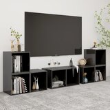 vidaXL 6-dijelni set TV ormarića visoki sjaj sivi od iverice Cijene